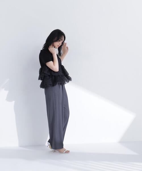 tシャツ チュールティアードカットソー レディースの画像