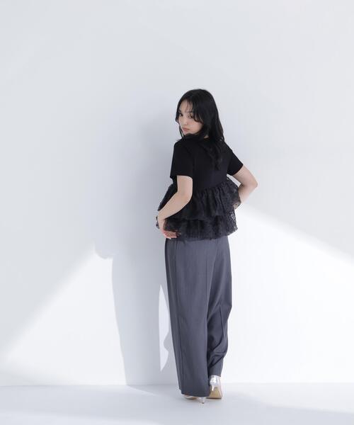 tシャツ チュールティアードカットソー レディースの画像