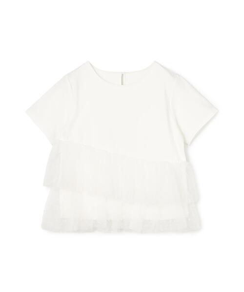 tシャツ チュールティアードカットソー レディースの画像