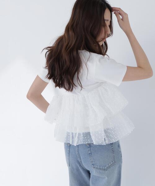 tシャツ チュールティアードカットソー レディースの画像