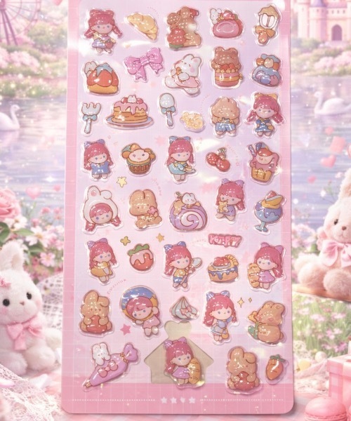 FLANEEK. ステッカー 女の子ぷっくりエアーシール : ZOZOTOWN Yahoo!店