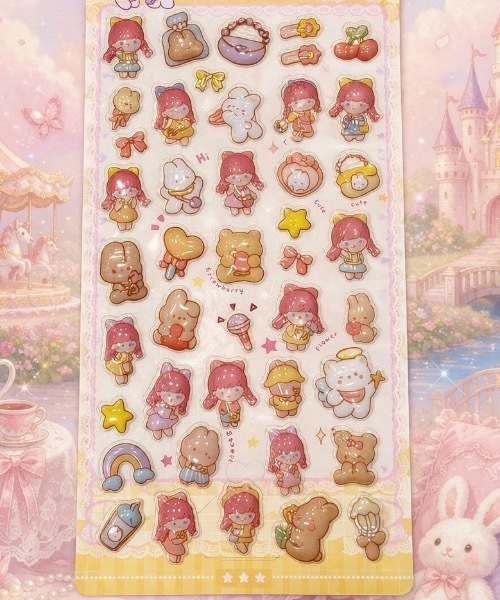 FLANEEK. ステッカー 女の子ぷっくりエアーシール : ZOZOTOWN Yahoo!店