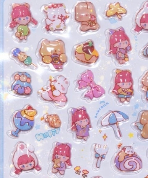 FLANEEK. ステッカー 女の子ぷっくりエアーシール : ZOZOTOWN Yahoo!店