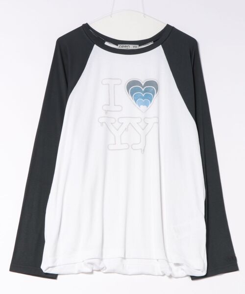 tシャツ OPEN Yy/オープンワイワイ/I LOVE YY RAGLAN TEE レディース メンズの画像
