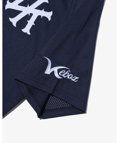 MAJESTIC×KEBOZ MESH BASEBALL SHIRT KEBOZ（ケボズ） シャツ VICTUS × KEBOZ MESH BASEBALL JERSEY メンズ