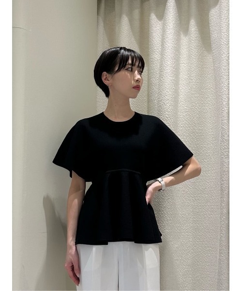 【美品✴︎】ESTNATION エストネーション ペプラムニット ネイビー ESTNATION（エストネーション）の「【WEB限定カラー】ESTNATION