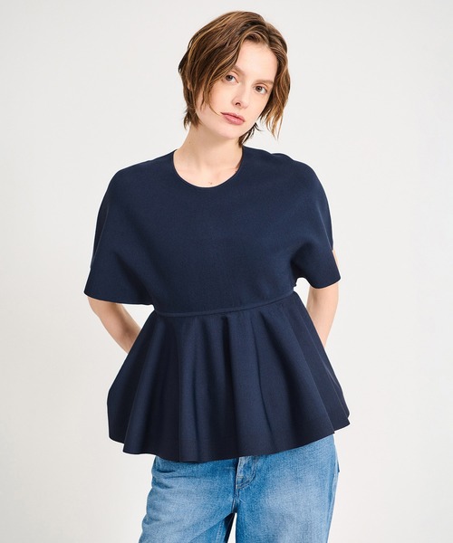 【美品✴︎】ESTNATION エストネーション ペプラムニット ネイビー ESTNATION（エストネーション） ニット セーター ESTNATION / ペプラム