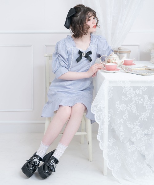 「DearMyLove」 7分袖ワンピース X-LARGE ベージュ レディース_画像9