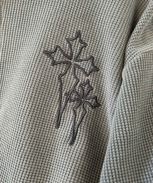 「NYLAUS」 長袖Tシャツ L グレー メンズ_画像3