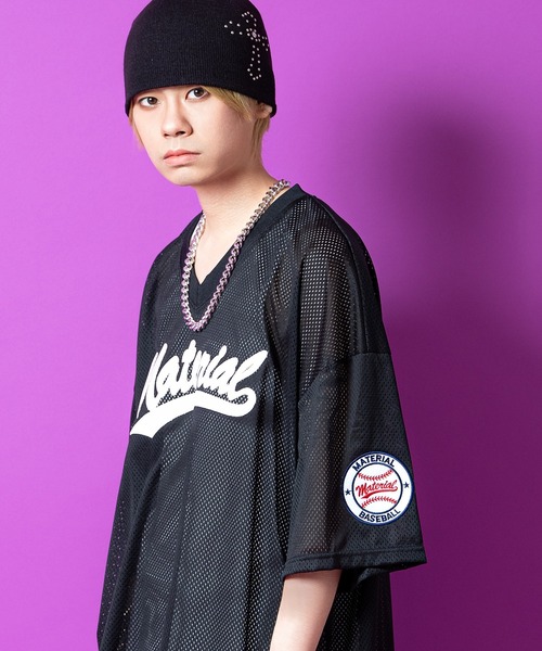 tシャツ a.p.o.v. ロゴ刺繍ベースボールスタイルワッペンオーバー