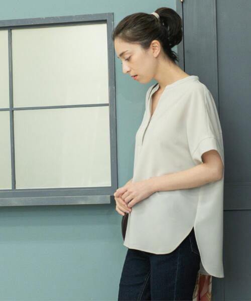 「OPAQUE.CLIP」 半袖チュニック 36 ライトグレー レディース_画像5
