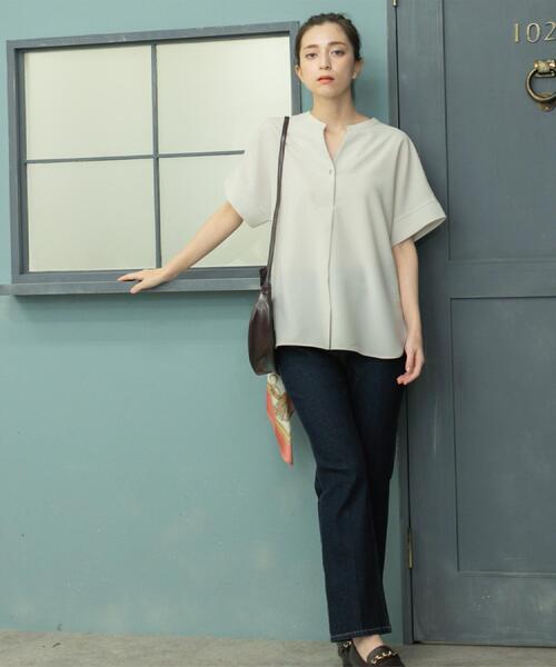「OPAQUE.CLIP」 半袖チュニック 36 ライトグレー レディース_画像7