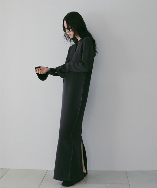 「anuke」 長袖ワンピース 36inch ベージュ レディース_画像4