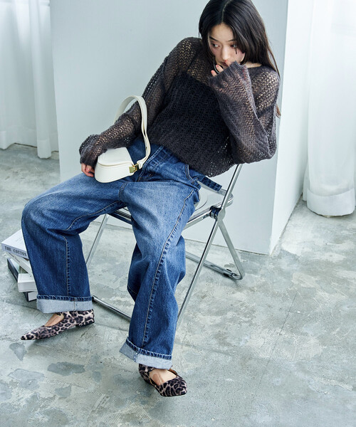 「FREAK'S STORE」 デニムパンツ MEDIUM ダークネイビー レディース_画像2