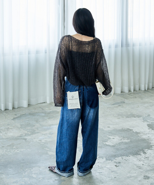 「FREAK'S STORE」 デニムパンツ MEDIUM ダークネイビー レディース_画像5