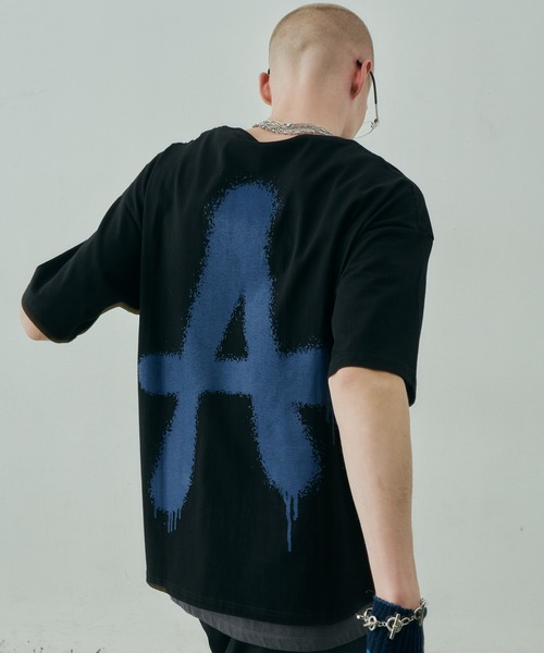 「AIVER」 半袖Tシャツ LARGE ブラック×グレー メンズ_画像3