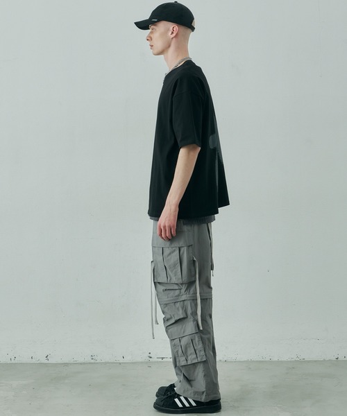 「AIVER」 半袖Tシャツ LARGE ブラック×グレー メンズ_画像5