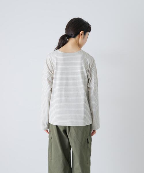 かぐれ tシャツ ナローボーダーロングカットソー レディース