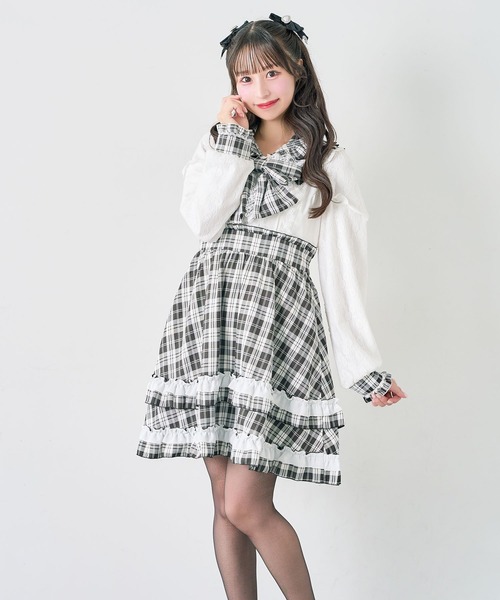 DearMyLove シナモロール柄ミニ丈ワンピース DearMyLove ワンピース 「サンリオ×DML」なりきりアイドルワンピース