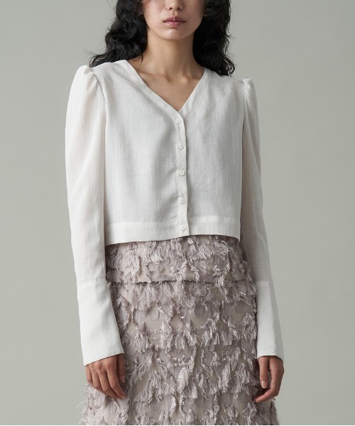 カーディガン SHEER SLAB CARDIGAN レディース