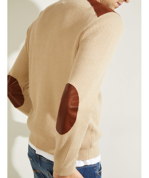 ニット Liam Leather Patch Sweater 