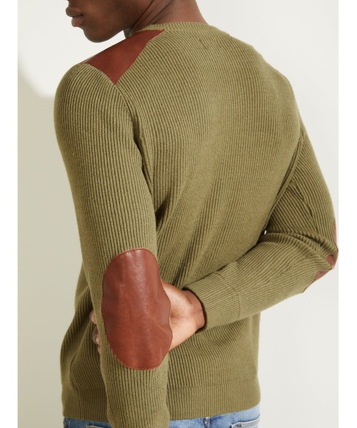 ニット Liam Leather Patch Sweater 