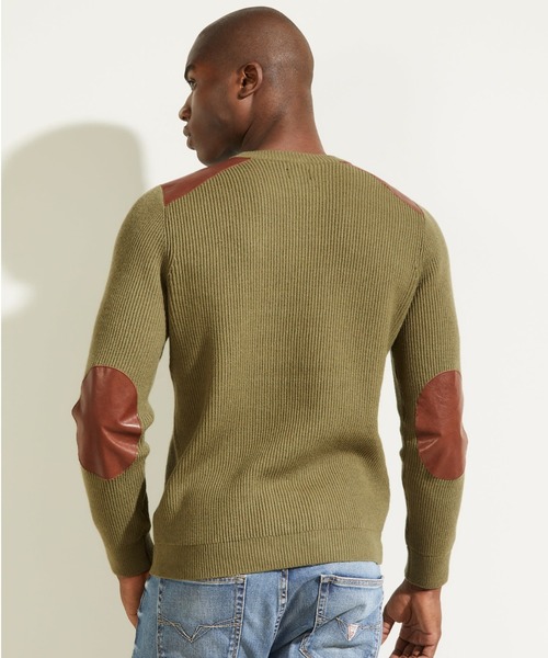 ニット Liam Leather Patch Sweater 