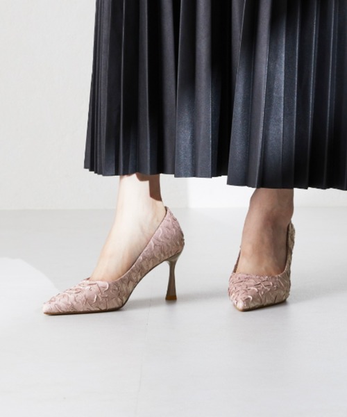 【新品未使用】押し跡あり　ハンギシ サテン ミント 9cmヒール【38.5】 新品未使用】押し跡あり ハンギシ サテン ミント 9cmヒール【38.5