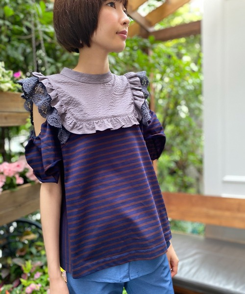 未使用■ Audie a Muses ■袖フリルオーバーシルエットブラウス 楽天市場】袖フリルオーバーシルエットブラウス／オーディア