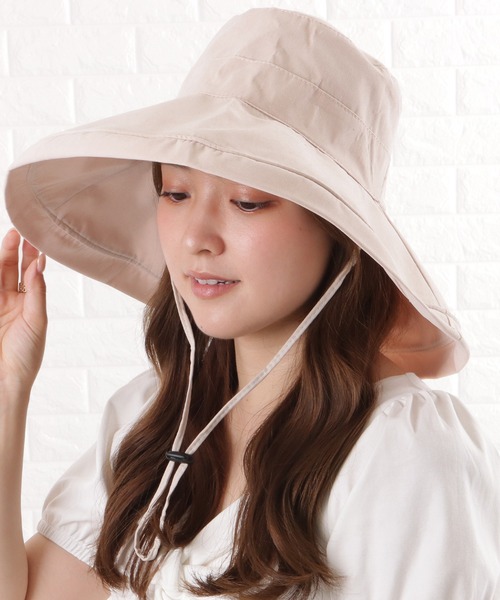 グレー バケットハット 調整可能ストラップ付き Lace Ladies 帽子 ハット ストラップ付き女優風バケットハット