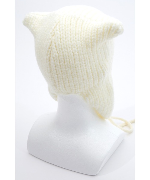 ニット帽 ニットキャップ an meets zakka 猫耳耳当てニットキャップ