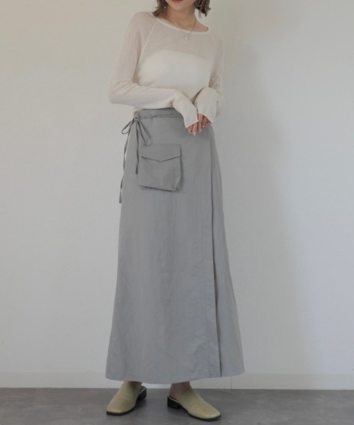 Reurie'（レウリィ） ニット セーター side slit sheer top / サイド