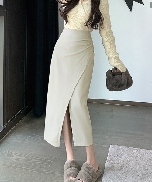 【美品】PLEATS PLEASE ロングタイトスカート　サイドスリット　M pp25012004.jpg