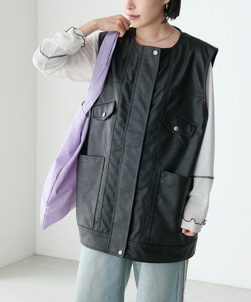 ベスト/ジレ vintage big best wee9s（ウィークス） ベスト ジレ vintage like big collar denim vest