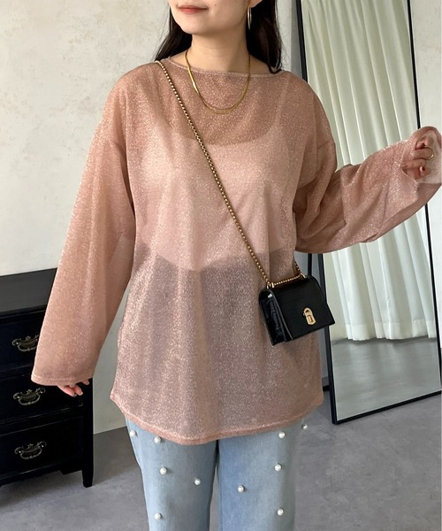 tシャツ ラメシアーカットソー レディース feepur tシャツ ラメシアートップス レディース : ZOZOTOWN