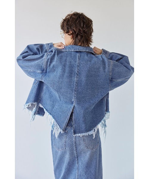 ALEXIA STAM デニムジャケット gジャン Fringe Hem Denim Jacket