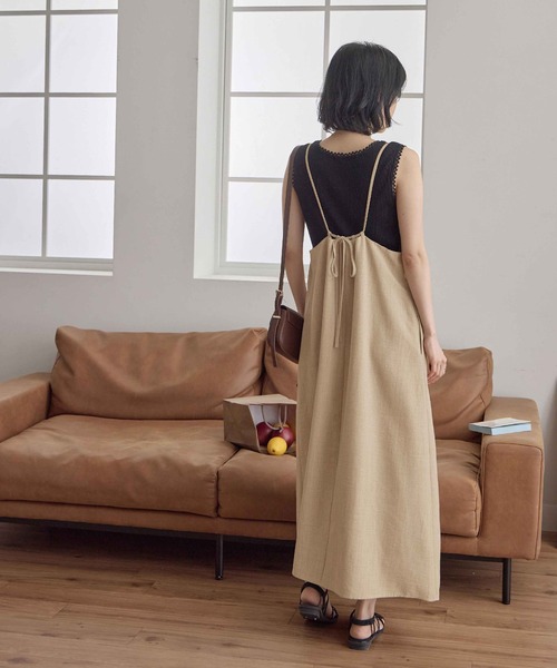 MYLAN　バックリボン キャミワンピース　シナモン MYLAN バックリボン キャミワンピース シナモン
