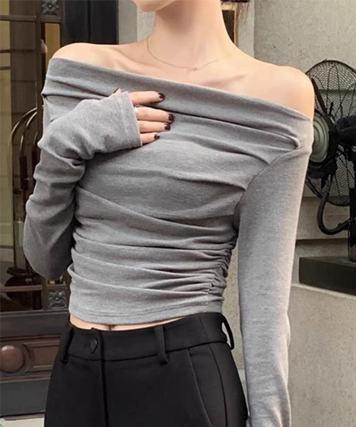 c.u.l tシャツ 指穴付き オフショルダートップス culw694 レディース