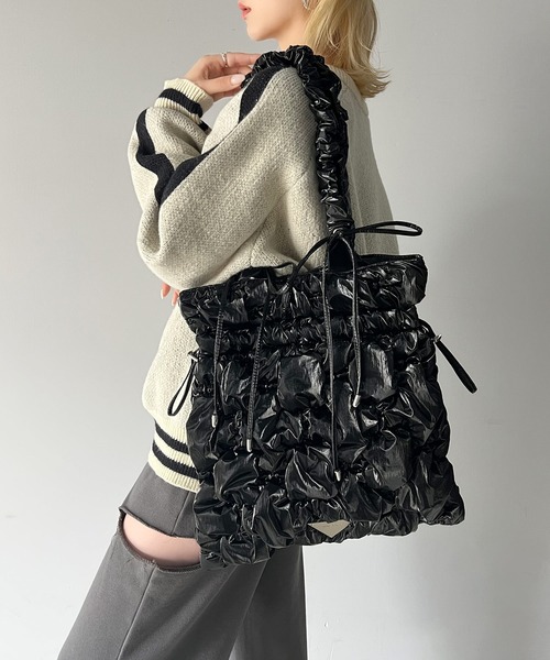 mily bilet トートバッグ 「mily bilet」愛らしさNo1。ドロストリボン