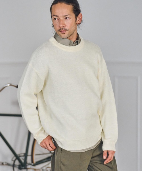 ニット 白M JIGGYS SHOP（ジギーズショップ） セーター ニット モックネック