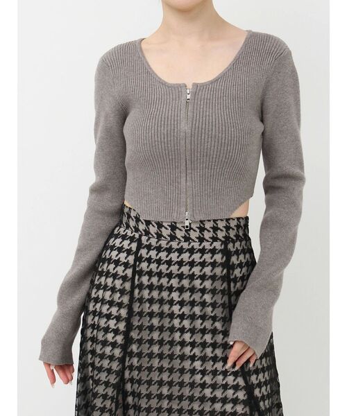 レクサス松山モデル　ジップアップセーター Lサイズ グレー　新品未使用 RESEXXY ニット セーター ジップデザインクロップドニット