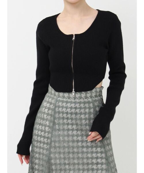 RESEXXY ニット セーター ジップデザインクロップドニット