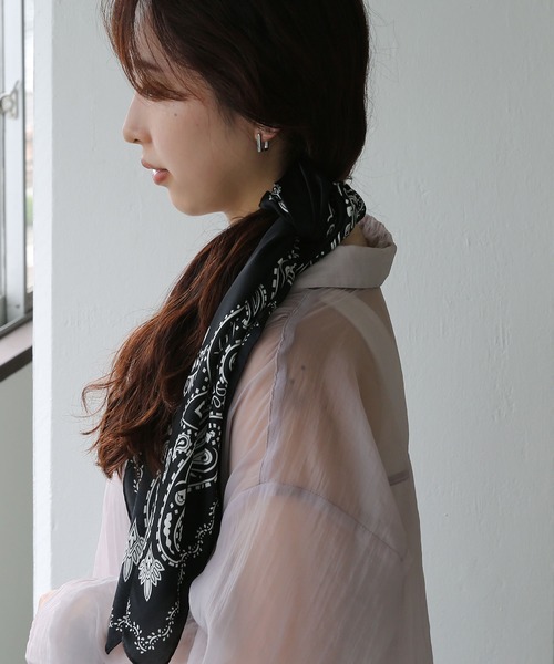 colleca la（コレカラ） スカーフ バンダナ モノトーンペイズリー柄