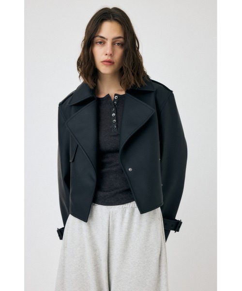 ジャケット・アウター MOUSSY LEATHER JACKET MOUSSY コート アウター F/LEATHER SHORT TRENCH ジャケット