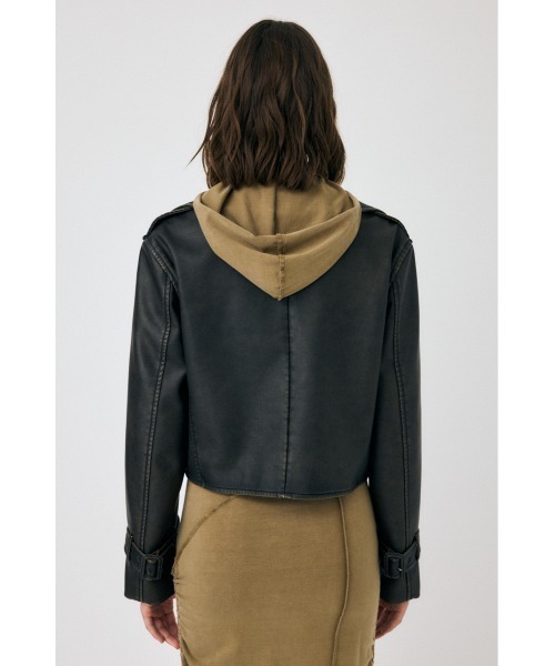 MOUSSY コート アウター F/LEATHER SHORT TRENCH ジャケット