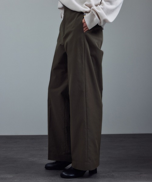 SALON adam et rope' スラックス パンツ コットンライクスタイル