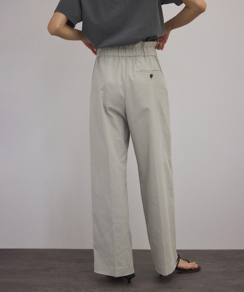 SALON adam et rope' スラックス パンツ コットンライクスタイル
