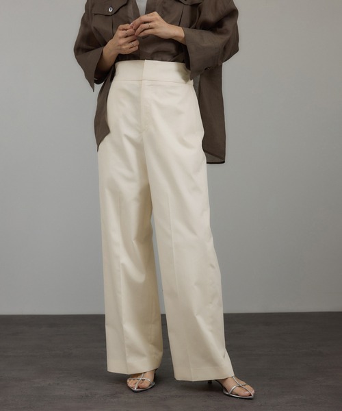 アダムエロペ　パンツ SALON adam et rope' スラックス パンツ コットンライクスタイル