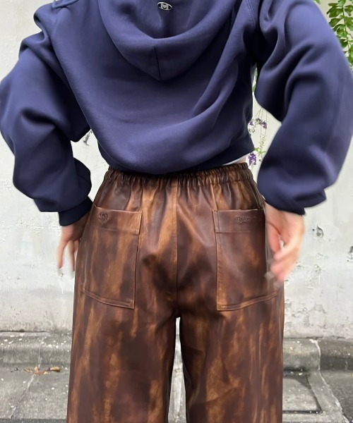 HTH ワイドパンツ パンツ vintage faux leather pants レディース