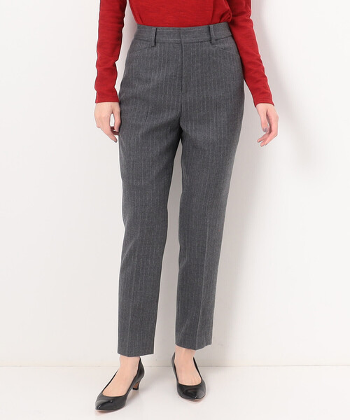 極美品✨コムサイズム パンツスーツ ウール高混率 グレー ストライプ COMME CA（コムサ） スラックス パンツ 「セットアップ対応」ウール